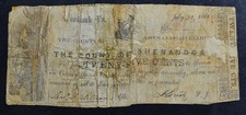 EARLY CIVIL WAR SHENANDOAH COUNTY 1861 WOODSTOCK VIRGINIA 25c FRACTIONAL NOTE