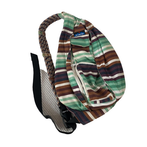 KAVU Rope Bag Backpack Multicolor Stripe Cotton Sling Crossbody Daypack Bag