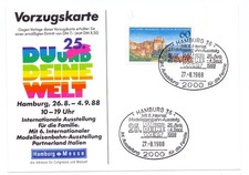 125178 - Sonderstempel/Karte: Modelleisenbahn-Ausstellung - Hamburg 27.8.1988