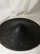 Japanese Edo Jingasa Samurai Hat Black Lacquer 39.8 cm Worn