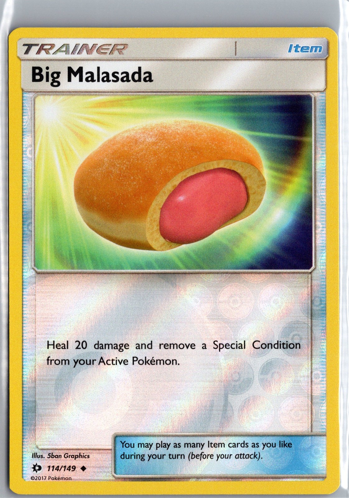 Big Malasada Reverse Holo SM Trainer Kit 114/149 NM