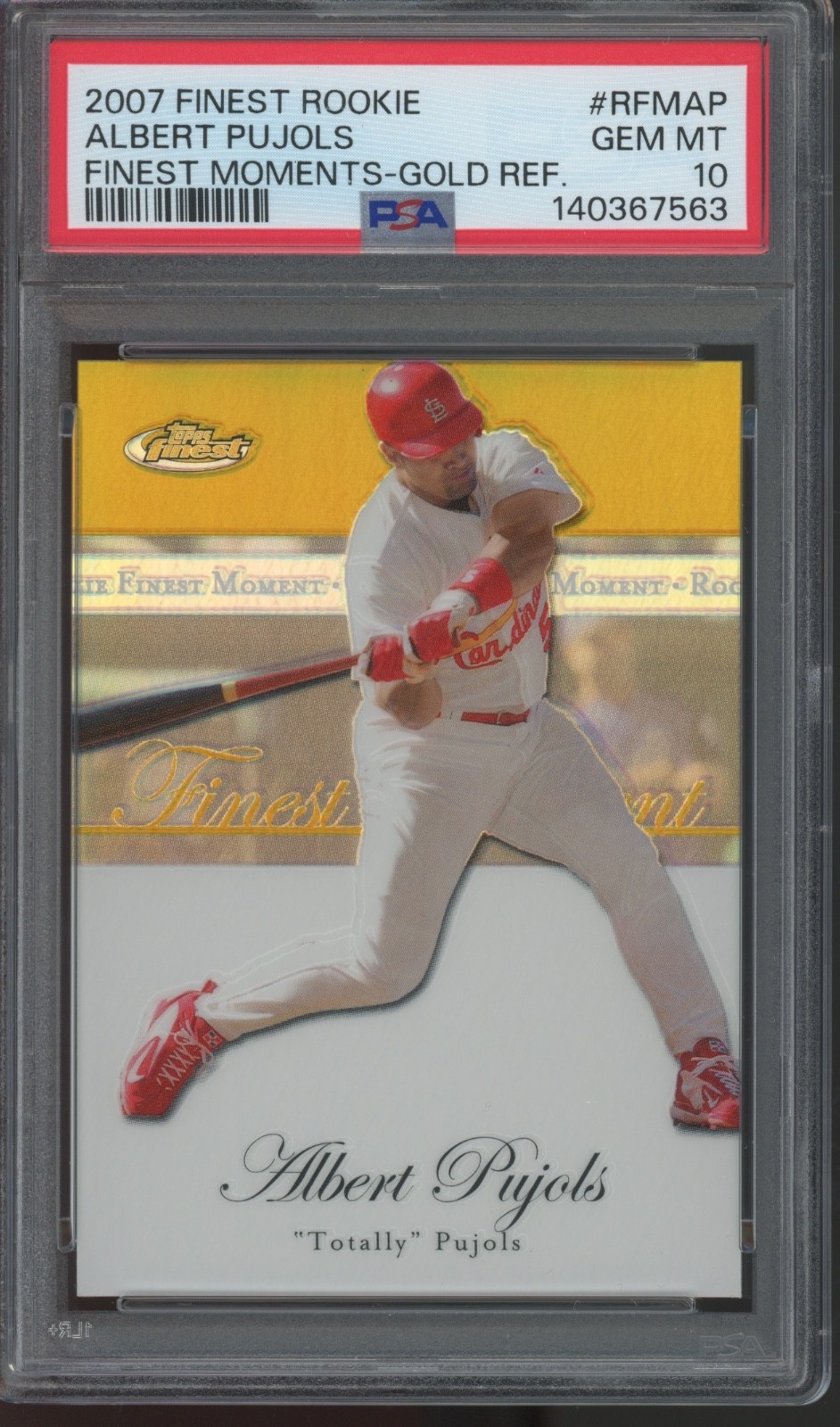 2007 Topps Finest Moments Gold Refractor Albert Pujols /50 Gem Mint PSA 10