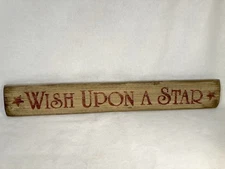 BARN Wood WISH Upon STAR Sign PRIMATIVE Folk Art RUSTIC Country CHRISTMAS Décor