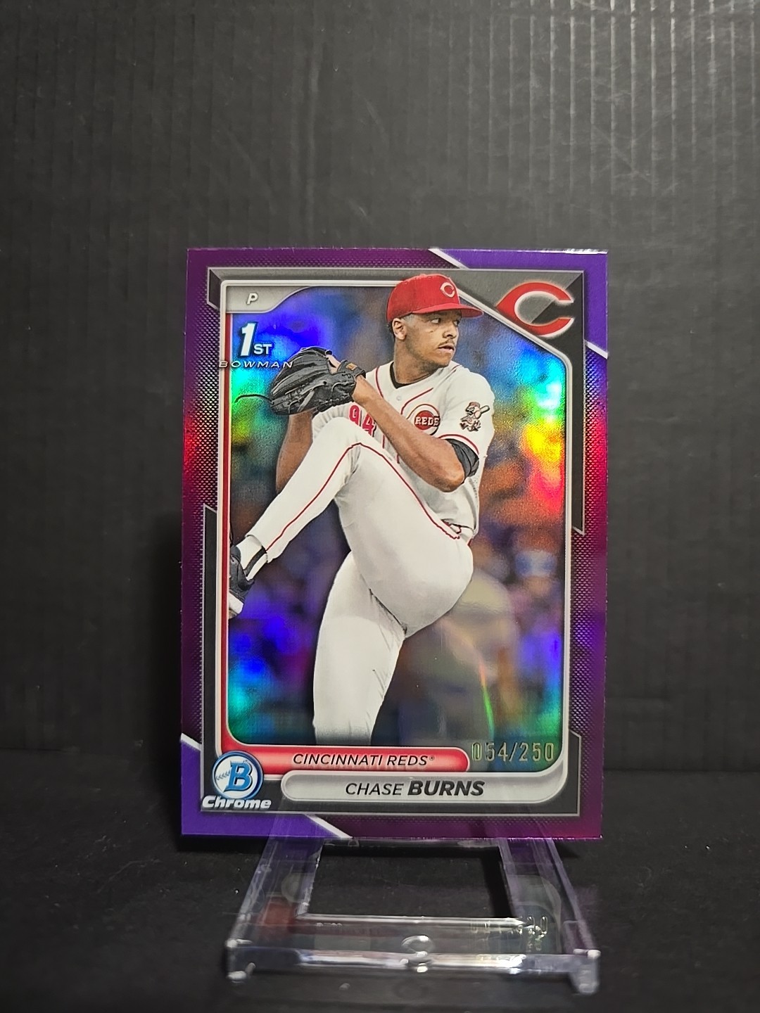 2024 Bowman Draft - Chrome Chase Burns #BDC-55 Purple Refractor /250 1st Bowman
