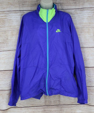 VINTAGE Nike Mens Womens Size XL Full Zip Jacket Windbreaker Purple Neon