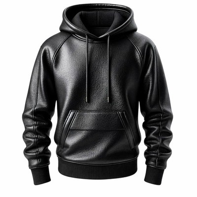 Men's Genuine Lambskin Leather Hoodie Premium Handmade Jacket Luxury Streetwear