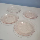 MACBETH  EVANS Depression Glass PINK DOGWOOD Saucers-set of 4