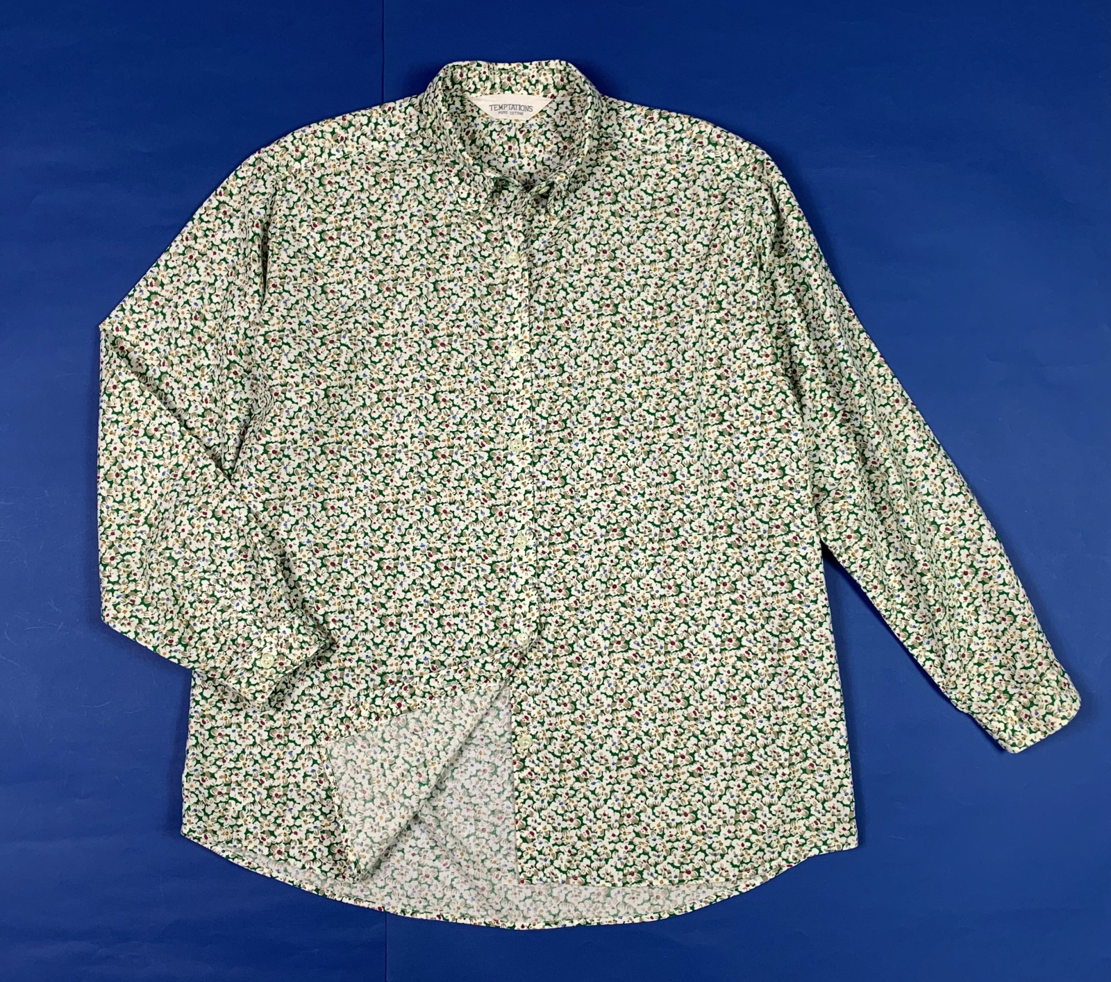 Temptations camicia donna usato camicetta L floreale vintage woman shirt T6759