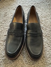 Madewell The Corinne Lugsole Loafer Women  s Black Leather Sz 9 Preppy NE526