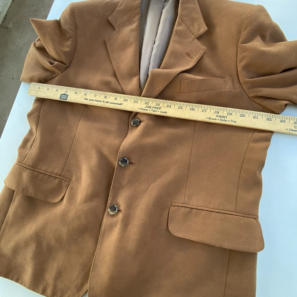 Casaco esportivo vintage anos 60 EUA Norm Thompson 42S talon zíper jaqueta de 3 botões marrom - Imagem 3 de 4