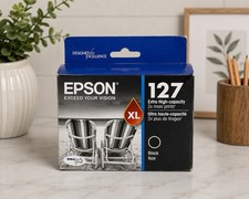 Genuine Epson 127XL Black Ink Cartridge T127120 OEM Sealed Expired 08/2023