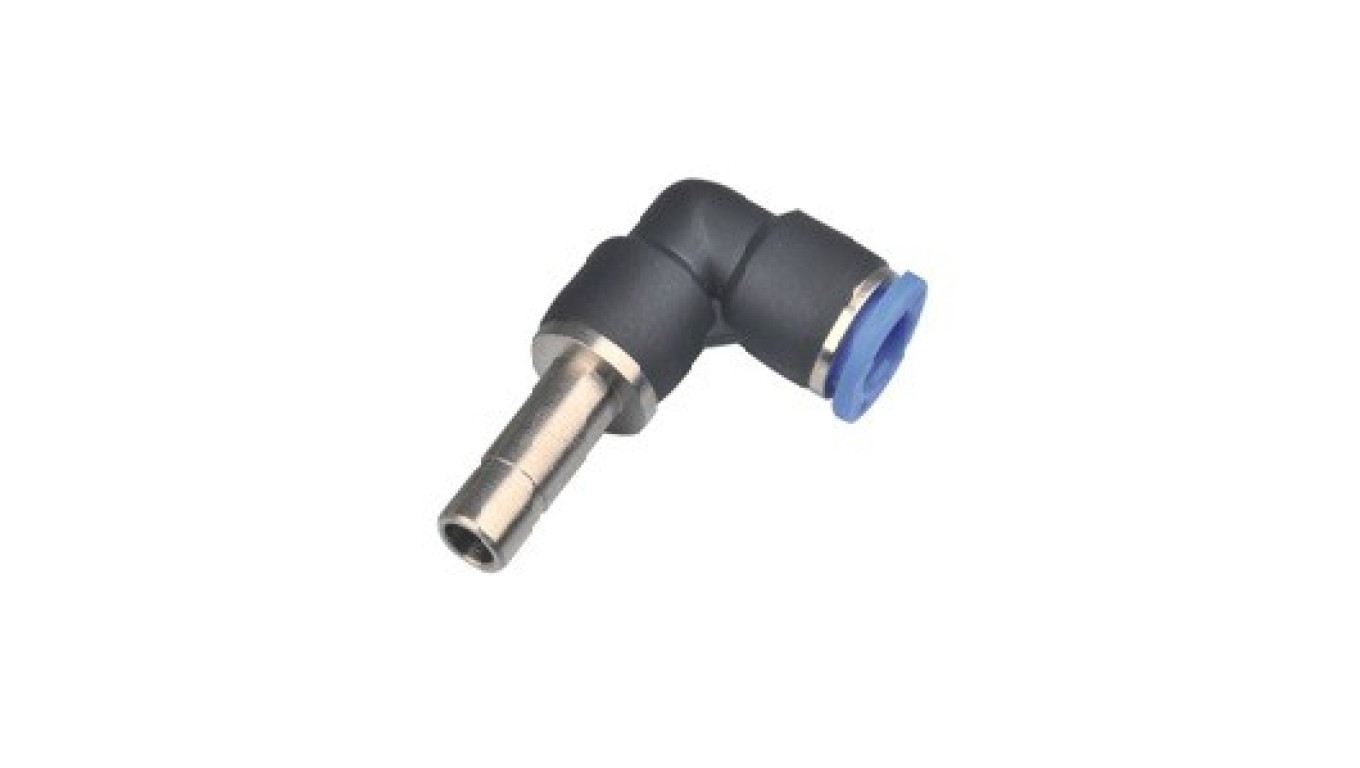 Angle plug connector, plug 10, for hose 10, plastic/nickel-plated brass,  /T2UK