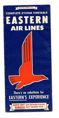 Eastern Airlines Complete System Time Table January 1952