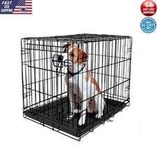 Folding Dog Crate Divider Steel Kennel 22" Compact Storage Dogs up to 25lbs New
