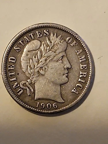 1906 P United States Silver Barber Dime Full Liberty Gem - AU Details - # 1146