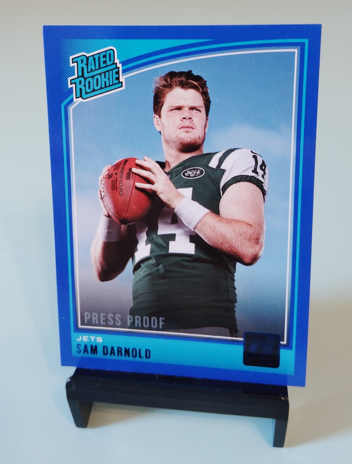 2018 Panini Donruss Sam Darnold Rated Rookie Press Proof Blue RC #301