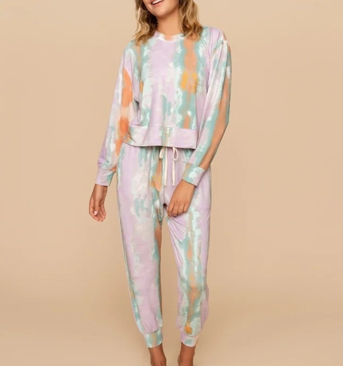 Sz Medium Soft Serve Swirl Lounge Set - Cravings by Chrissy Teigen Purple Green