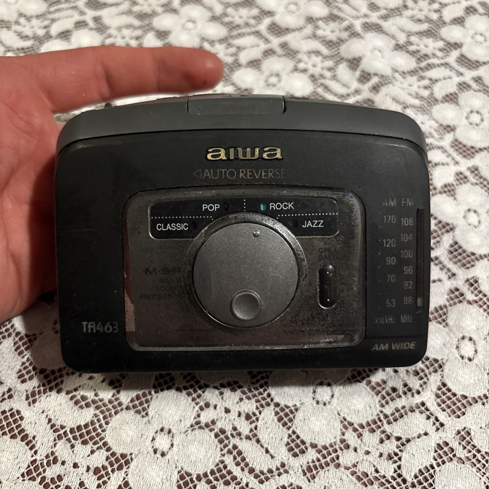 AIWA HS-TA463W M.S.P, Auto Cassette AM/FM Walkman Tested, Ra