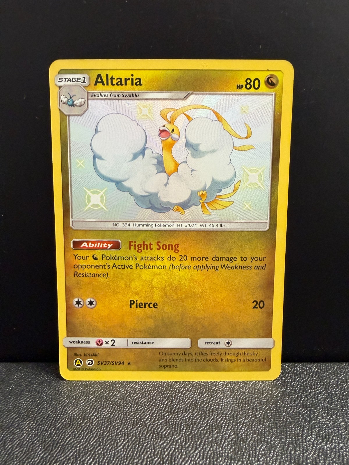 2019 Pokémon Shiny Altaria SV37/SV94 Hidden Fates LP