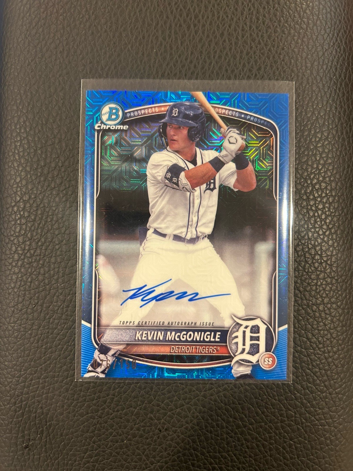 2025 Bowman Chrome Kevin McGonigle Blue Mojo AUTO /150 Detroit Tigers