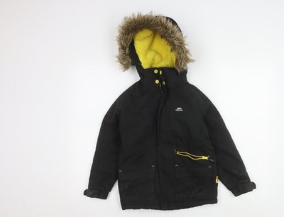 Schwarzer Parka Mantel Jungen UK-Größe 5-6 Jahre Trespass