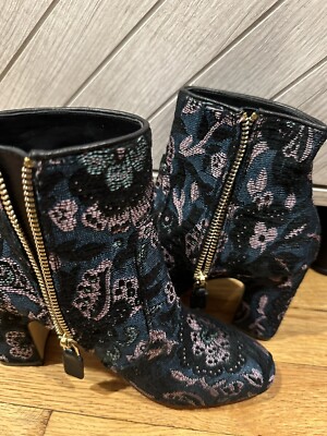 NEW Stuart Weitzman Nell 85 Jacquard Brocade Blue Storm