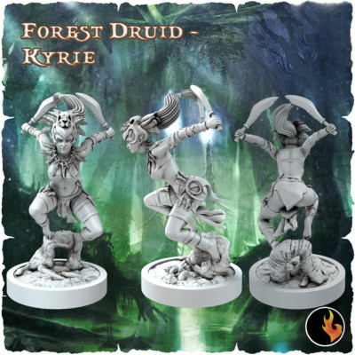 Waldelf Druidin Miniatur Forest Druid für D&D 5e Pathfinder in 28mm 32mm 75mm
