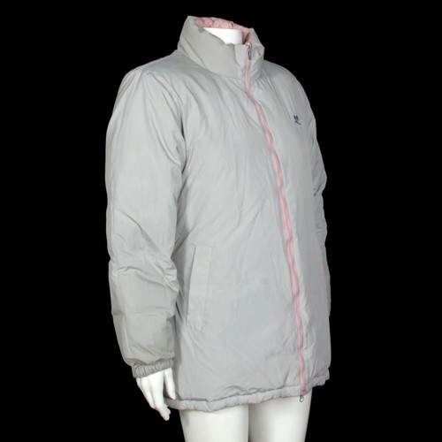Vintage Courreges Down Puffer Jacket Reversible Gray Blush Pink Women's sz 4 893 - Picture 12 of 12