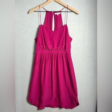 Madewell 100 Silk Daylight Magenta Sleeveless Sweet Heart Neck Dress Women  s 4
