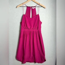 Madewell 100% Silk Daylight Magenta Sleeveless Sweet Heart Neck Dress Women’s 4