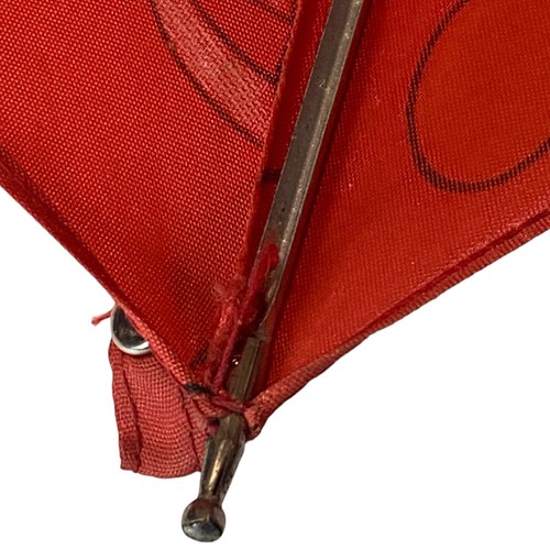 VTG 1960s Red 21” Childs Umbrella Pinocchio Elf Handle Collectible Parasol HTF - Picture 13 of 16