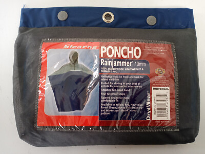 Stearns Rainjammer 10mm Durable PVC Waterproof Universal Blue Rain Poncho