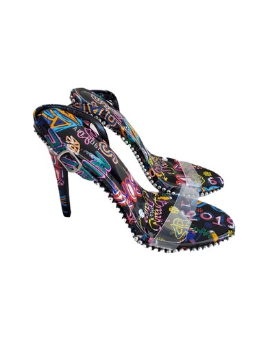 NEW Cape Robbin Studded Heel Slingback Sandal Nude Black Multi Various Sizes - Afbeelding 3 van 12