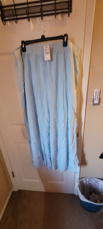 Lane Bryant 22/24 NWT Light Blue Dress Pants, Wide-Leg Layered, Elastic Waist