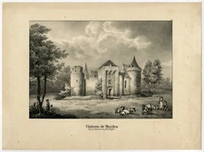 Antique Print-MUIDEN-CASTLE-MUIDERSLOT-Howen-Madou-1825