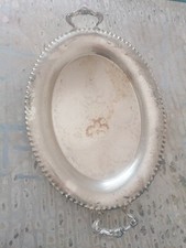 VASSOIO CENTROTAVOLA ARGENTATO DECORATO A 1000/1000 (RIVESTITO ARGENTO)45X30X3