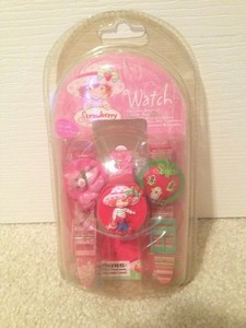 STRAWBERRY SHORTCAKE Custard Youth Kids Watch + 2 Extra Watchbands 2004 *NEW*
