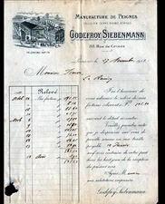 "PARIS (XIX°) FACTORY / COMBS for HAIRDRESSER "Godefroy SEPTMANN" in 1912