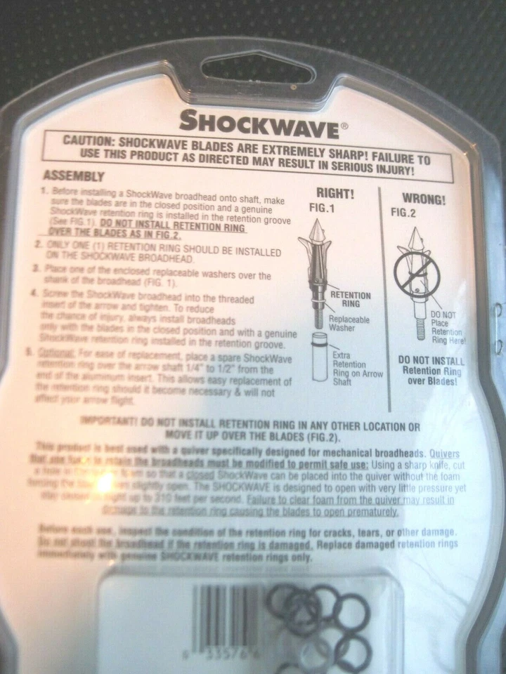 NUEVOS PRODUCTOS DE TIRO CON ARCO HOJAS DE ONDA DE CHOQUE PAQUETE DE 3 100 GRANOS Foto 3 de 4