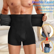 Mens Belly Tummy Control Boxer Shorts Compression Waist Trainer Underwear Shaper