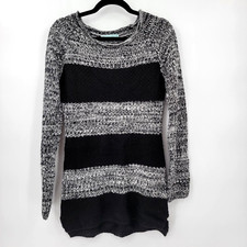 Maurices Women's Medium Striped Long Sleeve Round Neck Tunic Sweater Dress