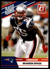 2010 Donruss Rated Rookies 12 Brandon Spikes New England Patriots Football Card