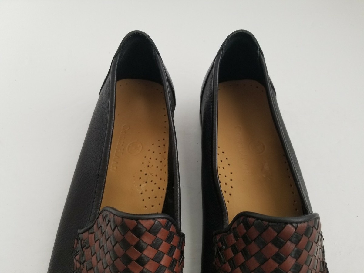 Cole Haan Black and Brown Leather Moc Toe Slip-On Loafers Cole Haan Womens 6.5 M Brown Slip On Penny Loafers Moc Toe  main image 4
