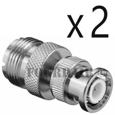 2 Pack Lot UHF SO-239 Female to BNC Male RF Radio Antenna Coax Adapter Converter