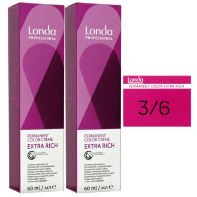 Londa Professional permanente Cremehaarfarbe Extra Rich 2 x 60 ml 3/6 dunkelbrau