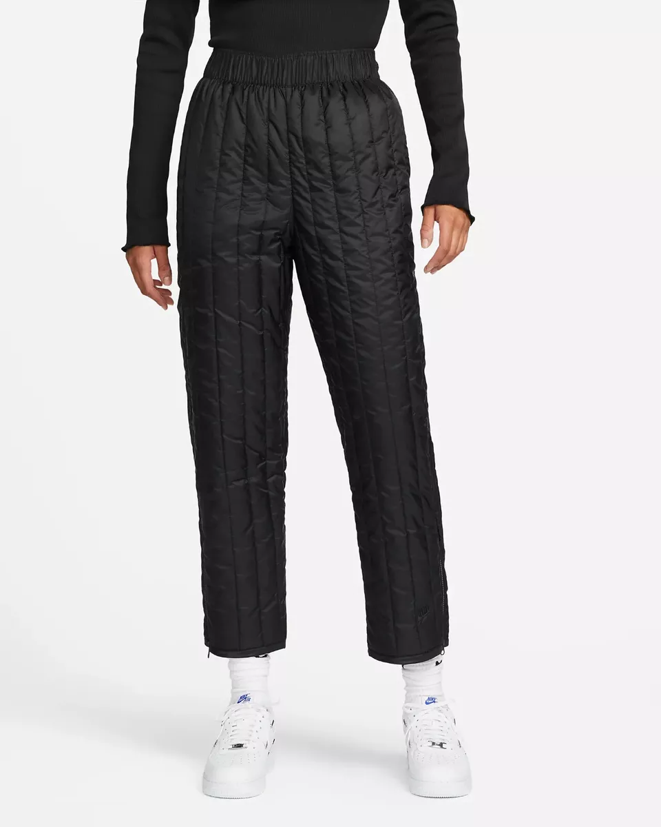 $155 Nike Sportswear Therma-FIT Tech Pack Quilted Pants Black Women’s Large  NEW!