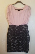 Enfocus Womens Bodycon Sheath Dress Pink Black Size 14