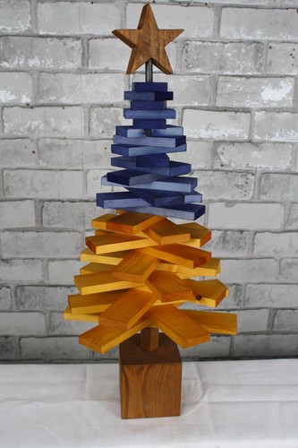 Infinity Eco Ukraine Wooden Decorative Christmas Tree Handmade 60cm tall - Picture 8 of 16