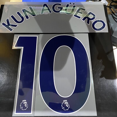 kun aguero 10 Navy Blue name and number man city 2017 18 19