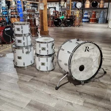 Used Rogers Big R 1970s 6pc Drum Set White - Good
